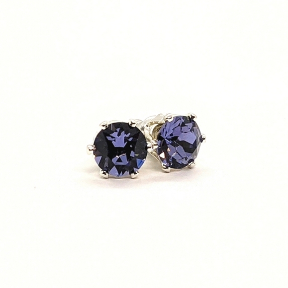 ♠️♠️+ Swarovski® Diamonds Solitaire Stud Earrings Sterling Silver Overlay - Picture 9 of 10